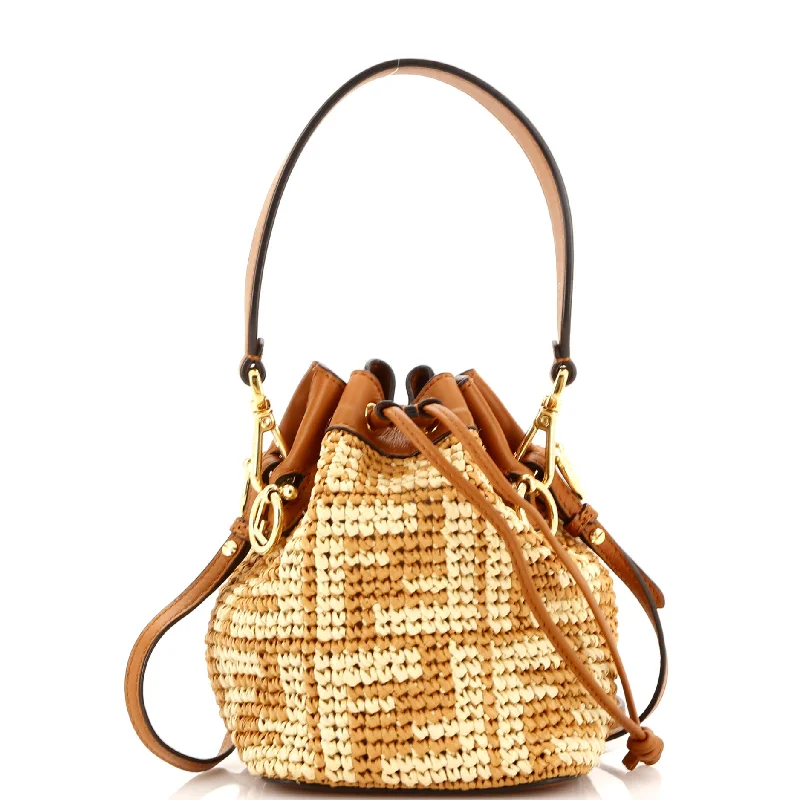 Christian Dior handbags with a back - pocket for quick storageMon Tresor Bucket Bag Zucca Raffia Mini