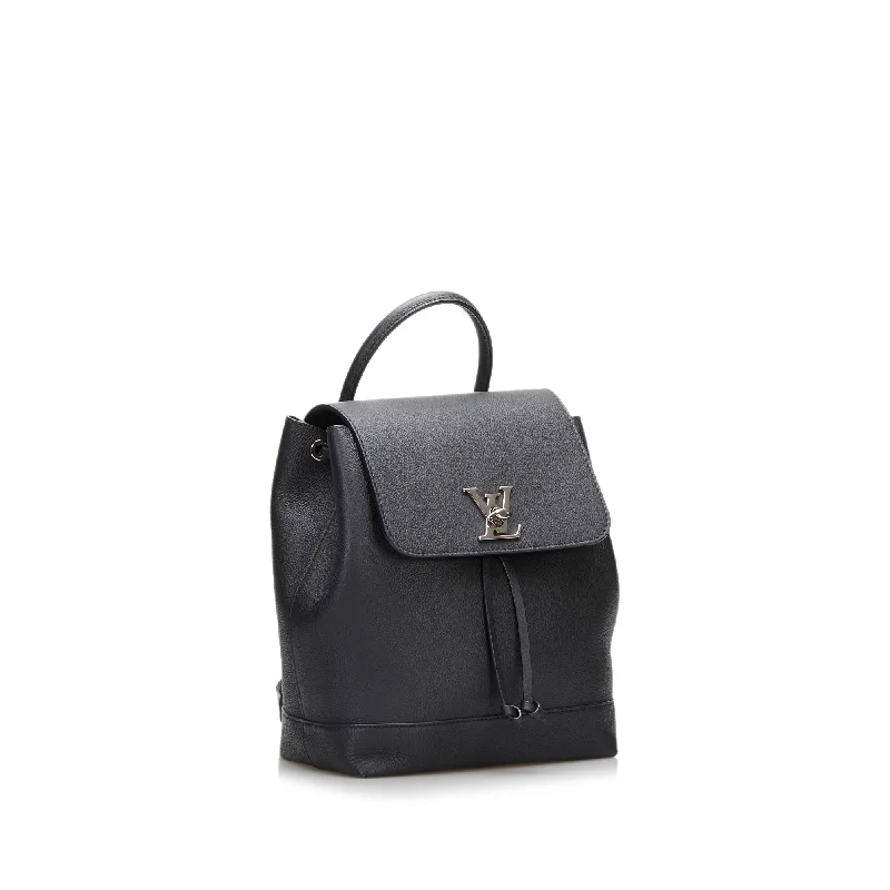 Louis Vuitton bags with a chain - link trim and a leather body for a modern edgeLouis Vuitton Lockme Backpack (36890)