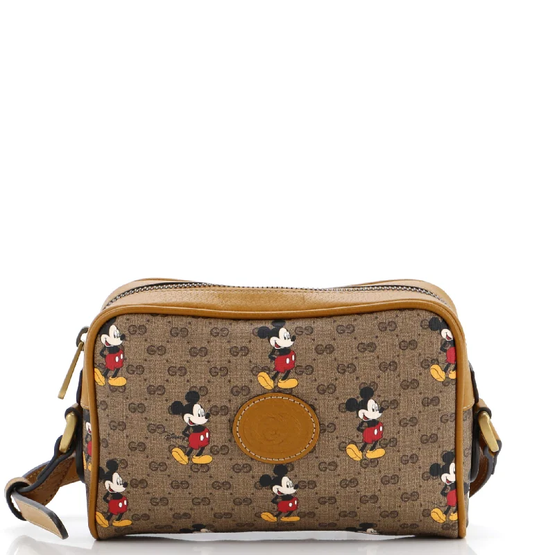 Christian Dior tote bags with a double - handle and shoulder - strap optionDisney Mickey Mouse Shoulder Bag Printed Mini GG Coated Canvas Mini