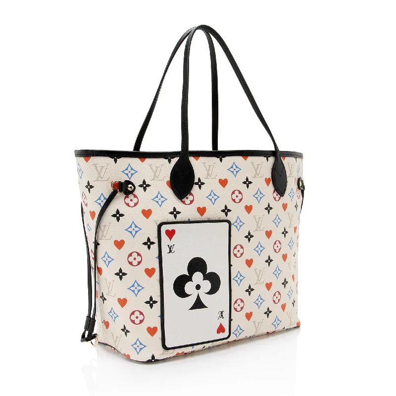 Louis Vuitton bags with a chain - link trim and a leather body for a modern edgeLouis Vuitton Limited Edition Monogram Canvas Game On Neverfull MM Tote (xFvBzR)