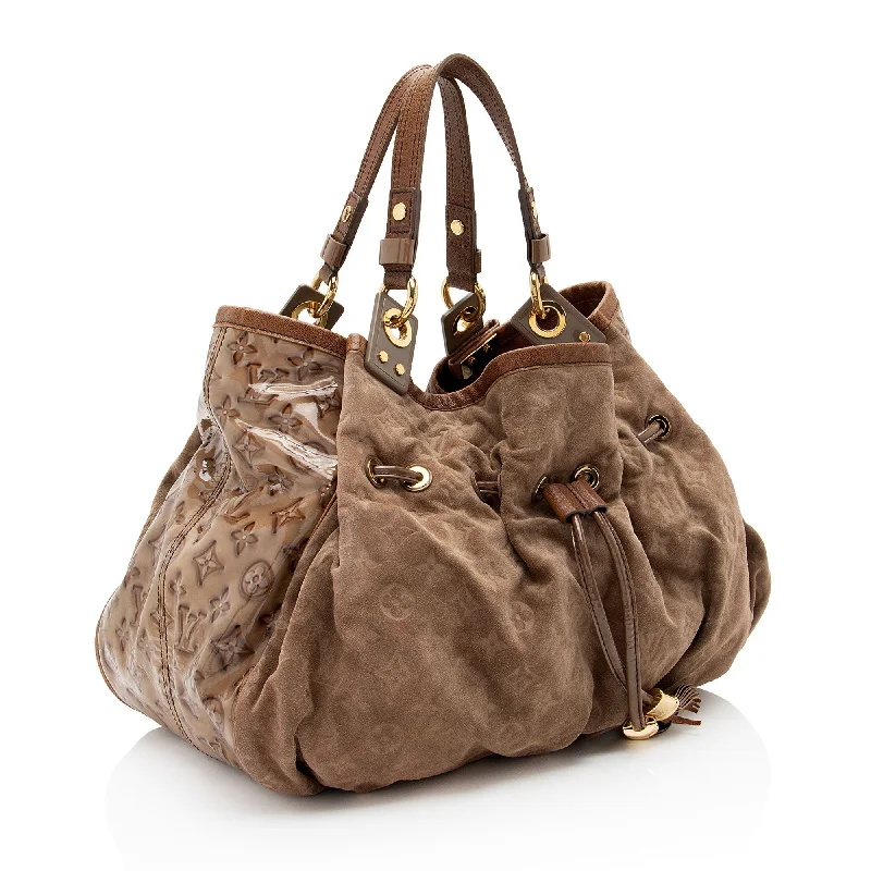 Louis Vuitton bags with a chain - link trim and a leather body for a modern edgeLouis Vuitton Limited Edition Monogram Suede Coco Irene Tote (sLMU05)