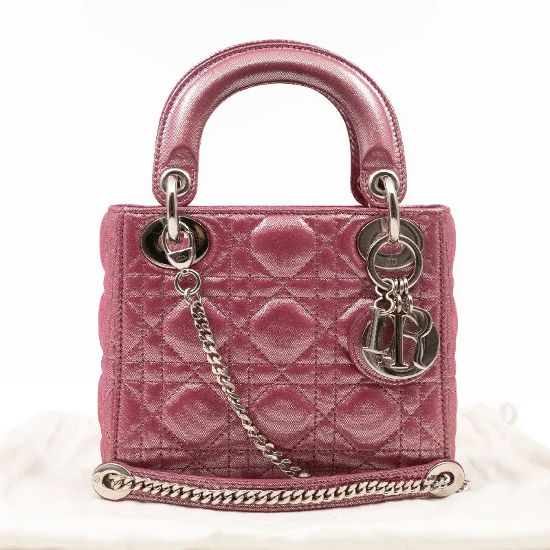 Trendsetting Christian Dior crossbody bags with a colorful strapLady Dior Mini Pink Metallic Leather