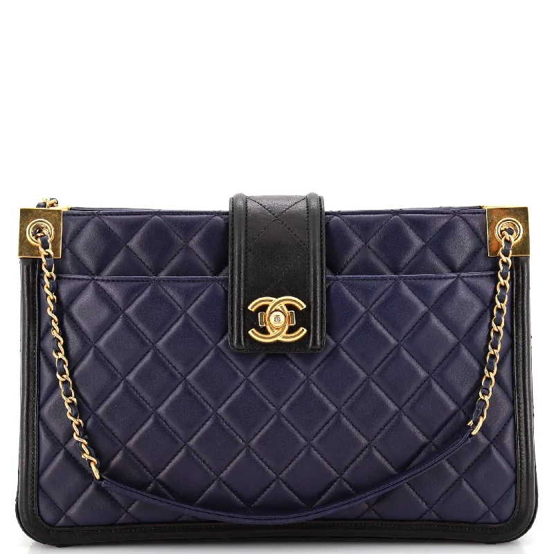 Christian Dior handbags with a snap - button closure and a decorative buckleElegant CC Tote Quilted Lambskin Medium