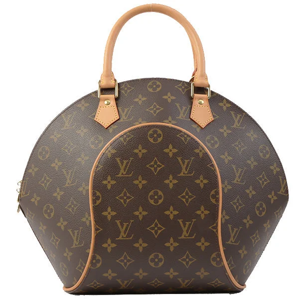 Louis Vuitton bags with a chain - link trim and a leather body for a modern edgeLouis Vuitton 2001 Made Canvas Mongram Ellipse Mm Brown