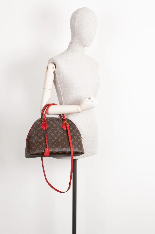 Louis Vuitton bags with a chain - link trim and a leather body for a modern edgeLOUIS VUITTON Alma B'N'B Mng Cerise Bag