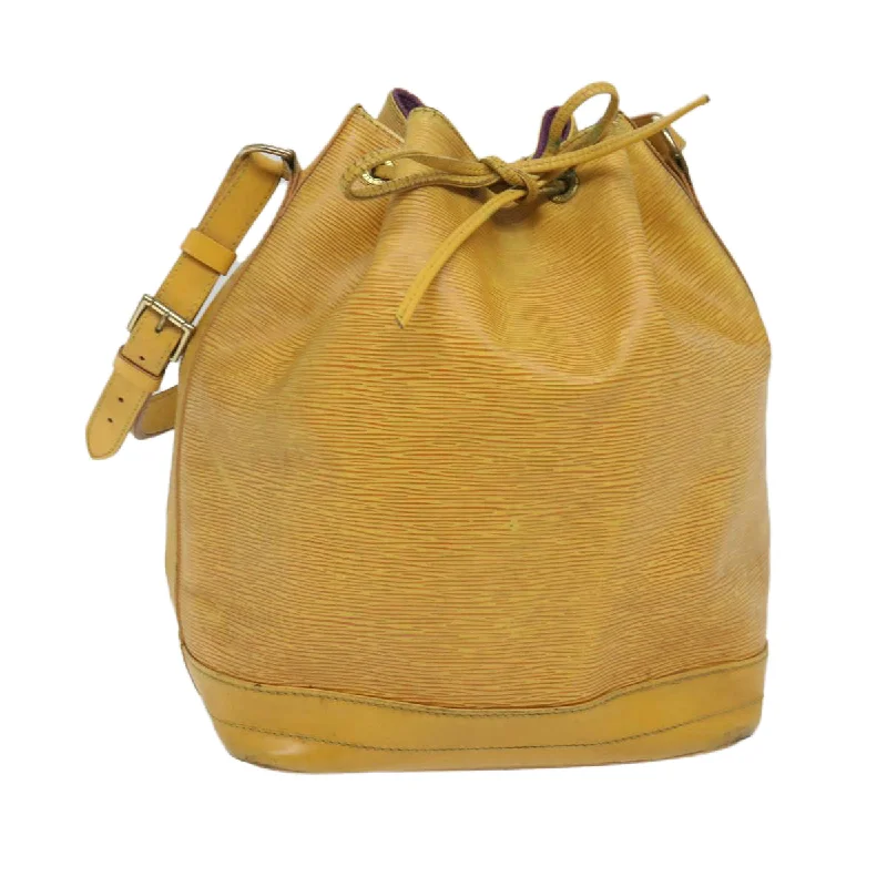 Louis Vuitton bags with a chain - link trim and a leather body for a modern edgeLOUIS VUITTON Epi Noe Shoulder Bag Tassili Yellow M44009 LV Auth 57020