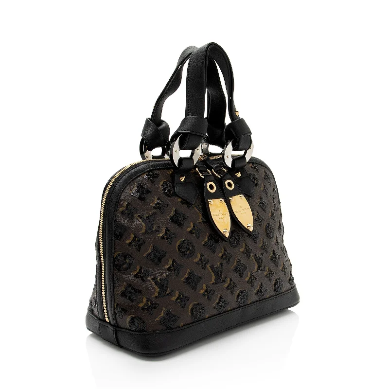 Louis Vuitton bags with a chain - link trim and a leather body for a modern edgeLouis Vuitton Limited Edition Monogram Eclipse Alma Satchel (dHcEEA)